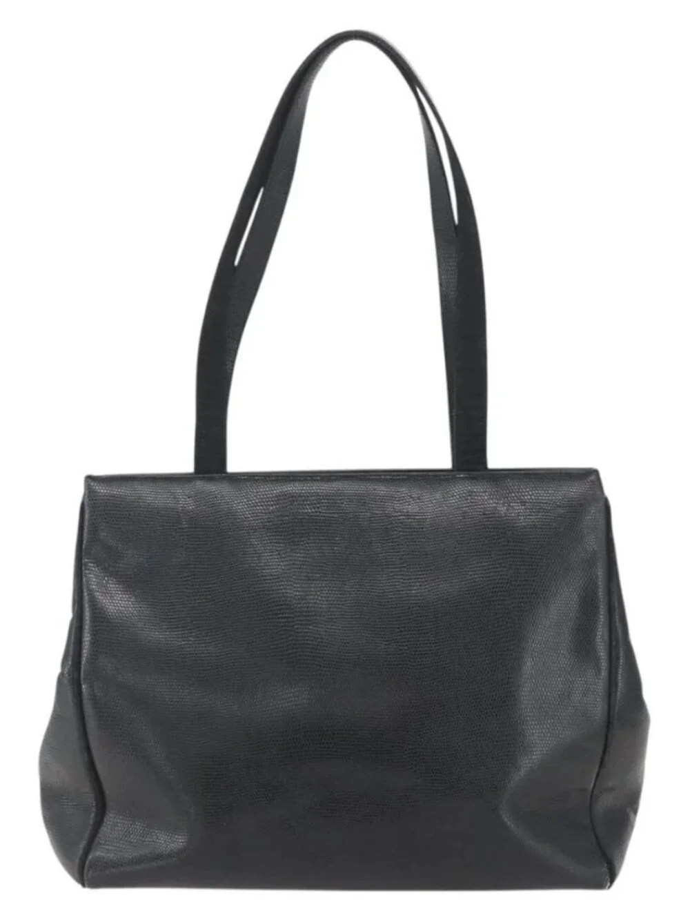 Salvatore Ferragamo Vala Tote Bag Leather Black Gold Auth am10419